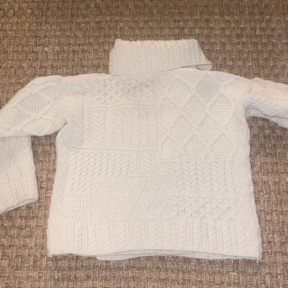 Carraigdonn Made In Ireland Knit Women’s Cream 100% Merino Wool Sweater sz M - Picture 7 of 15